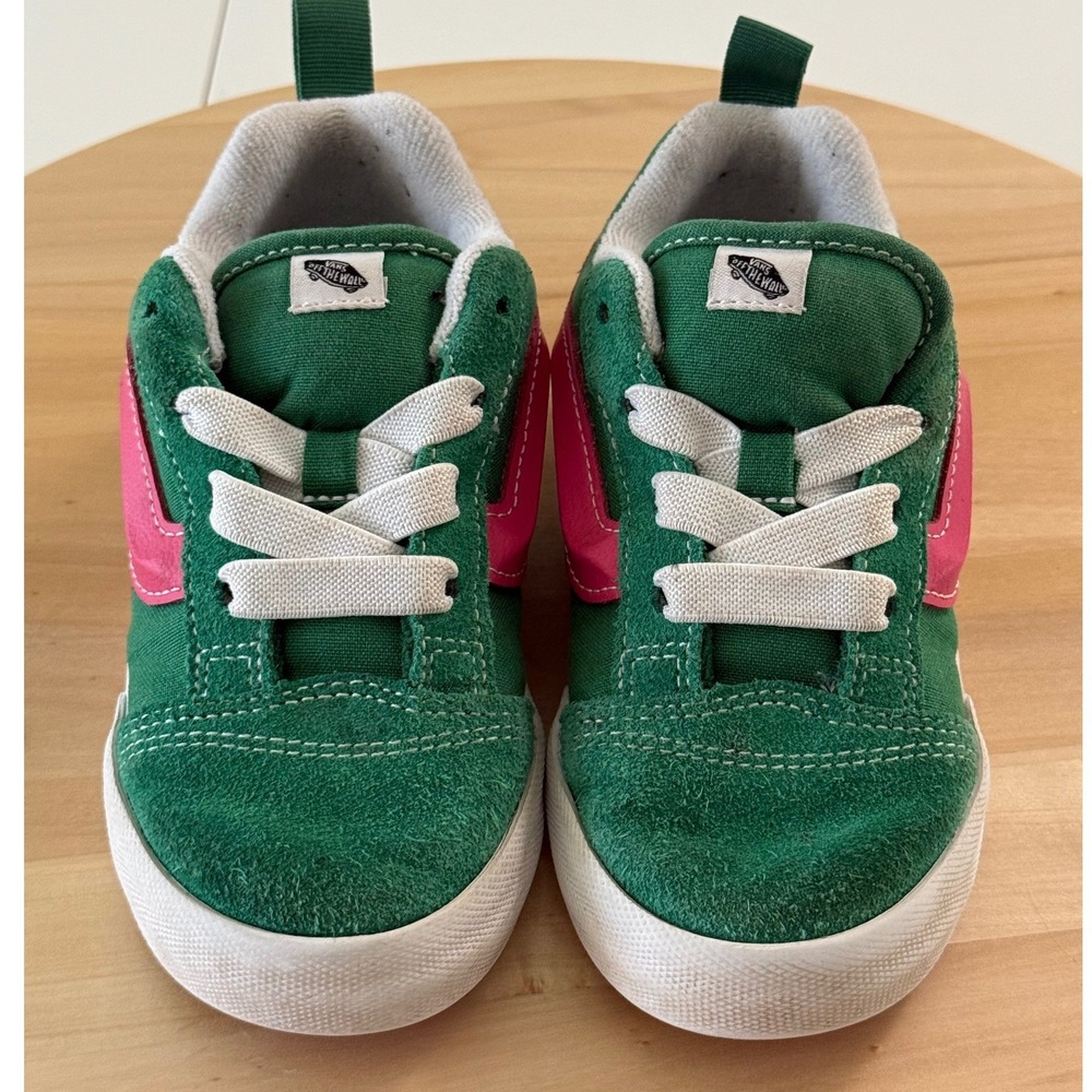 Vans Ward Low Top Kids Sneakers Green Pink Suede Canvas Skate Shoes Toddler 10